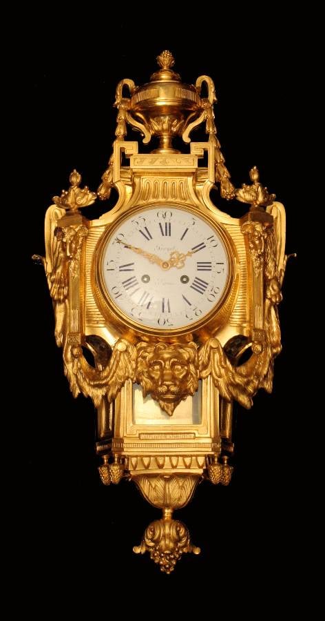 FRENCH GOLD PLATED BRONZE PREYAT WALL CLOCK - MUSEUM QUALITY - 1800s !!: Title: FRENCH GOLD PLATED BRONZE PREYAT WALL CLOCK - MUSEUM QUALITY - 1800s !! Description:An Amazing 19th Century, Louis XV Model, French Gold Plated Bronze Wall Clock Signed "Preyat - Paris" on the