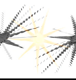 Giant 1960s Metal Sunburst Wall Sculpture: This is arguably the BIGGEST sunburst I have ever seen. It would make SUCH an awesome statement. DIMENSIONS: 72ʺW × 2ʺD × 76ʺH STYLES: Mid-Century Modern PERIOD: 1960s ITEM TY