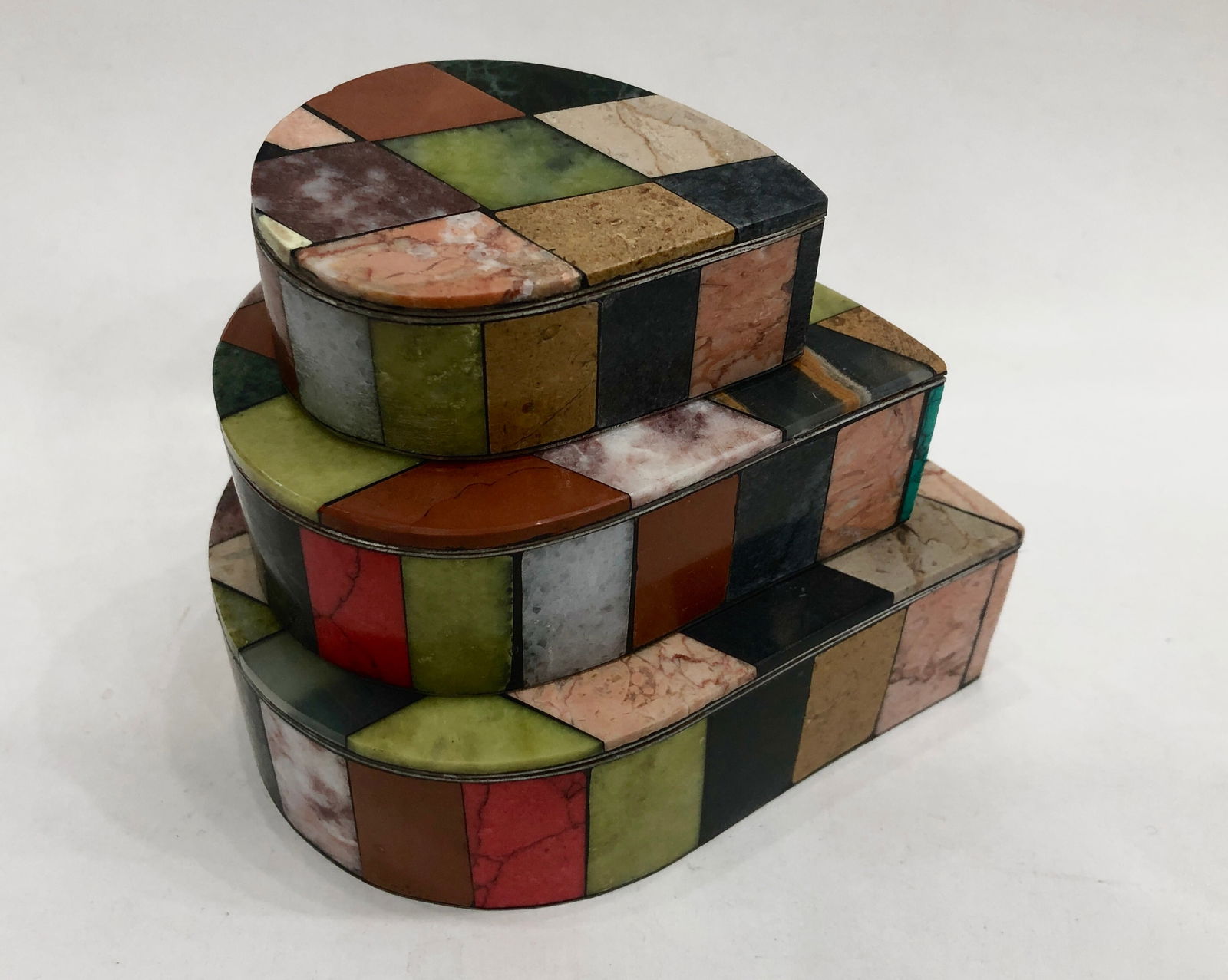 Colorful Mixed Stone Jewelry Boxes - Set of Three, Handcrafted for Style and Quality (1 of 8)