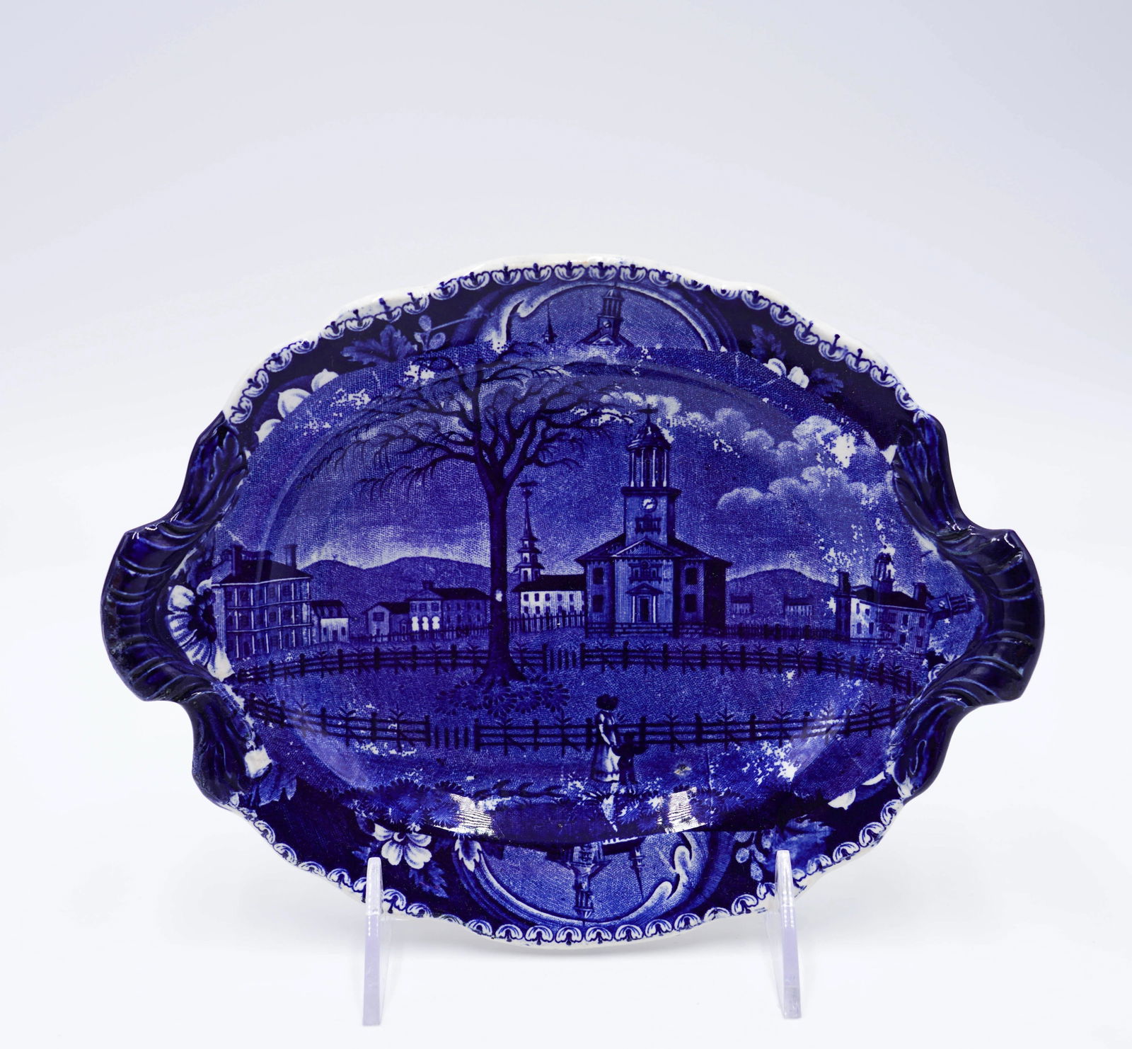 Historical Staffordshire Gravy Tureen Tray Pittsfield Elm Massachusetts (1 of 3)