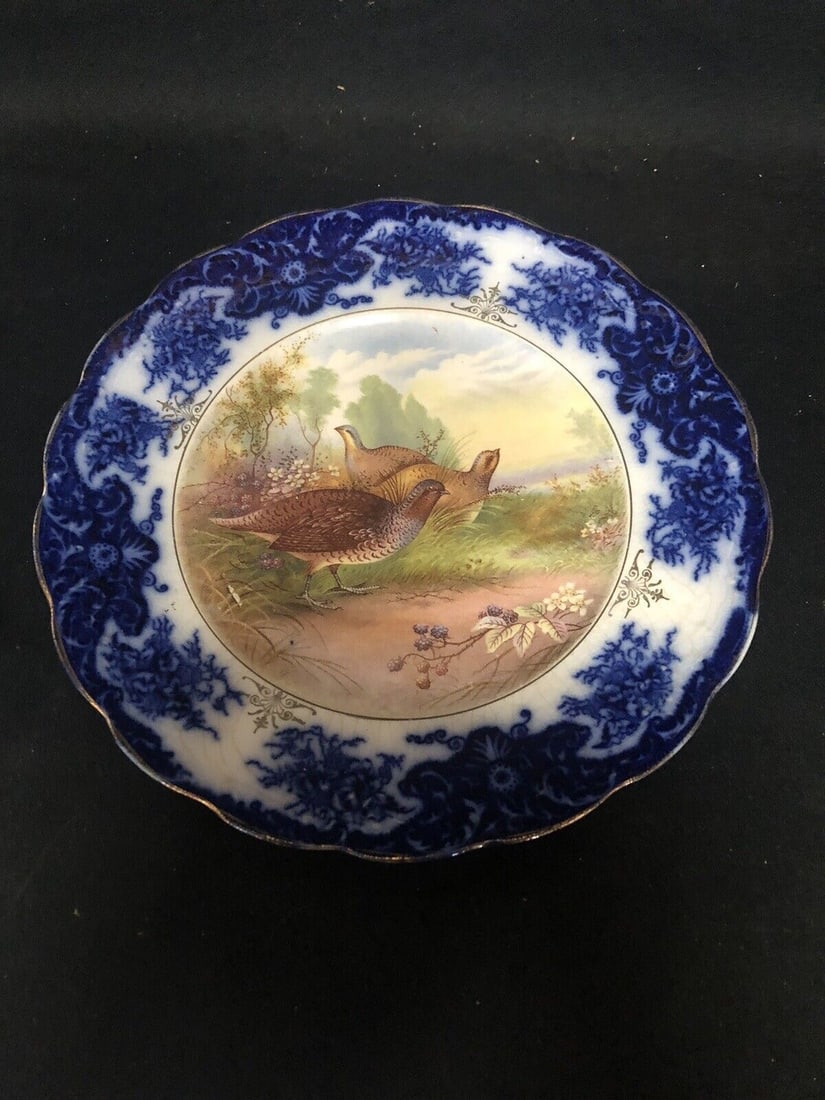 Flow Blue Turkey Plate (1 of 3)