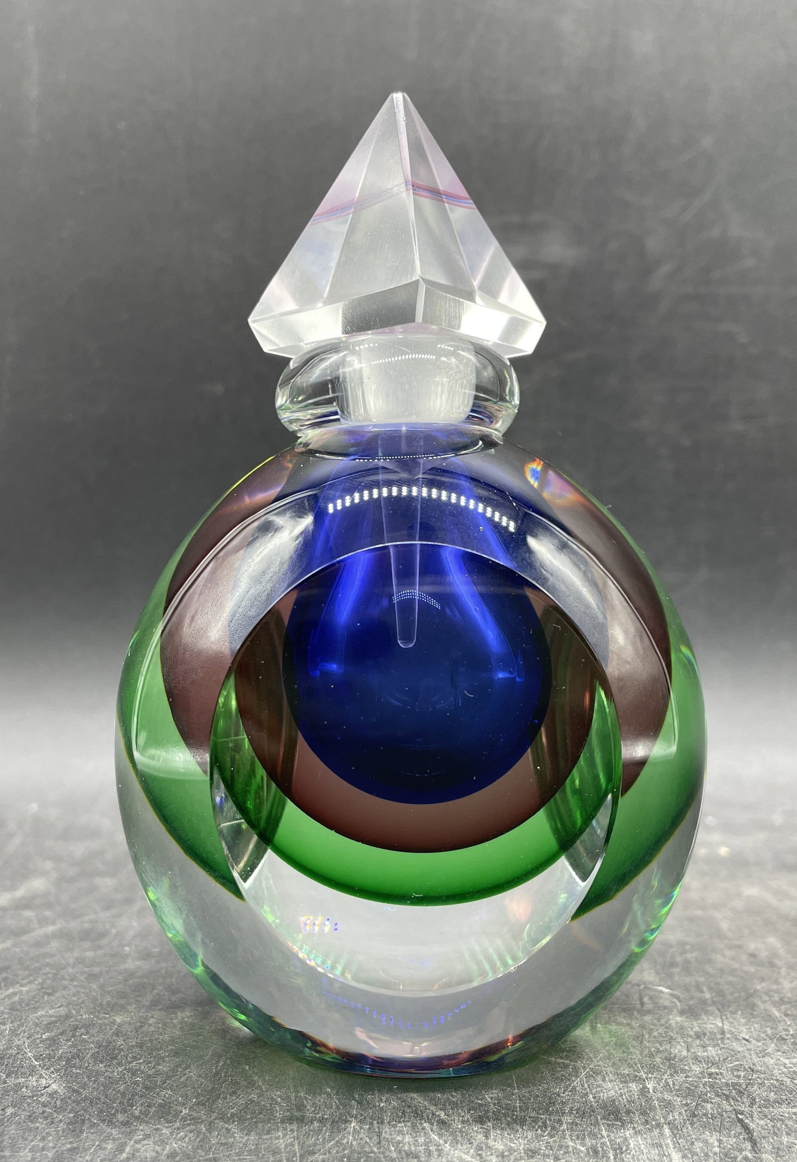 RARE SIGNED MURANO GLASS PERFUME BOTTLE - SIGNED BY LUIGI ONESTO ARTIST (1 of 9)