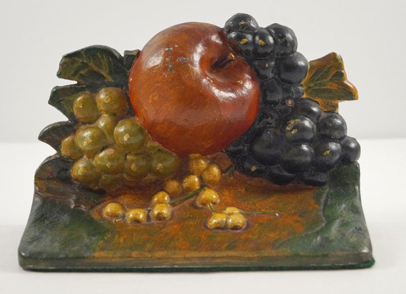Rare Apple and Grapes Cast Iron Doorstop (1 of 5)