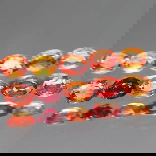 Set of 10 Natural Unheated Red, Orange & Yellow Songea Sapphire Oval Cut: Title: Set of 10 Natural Unheated Red, Orange & Yellow Songea Sapphire Oval Cut Gemstones: Sapphire Carat Weight: 2,19 approx. Size/Dimension: 3,8 x 2,8 x 2 mm approx. Additional Information: Natural