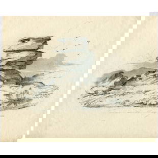 The Cheesewring (Stowes hill), Cornwall. 1822 drawing after John MacCulloch: The Cheesewring (Stowes hill), Cornwall. Draughtsman: Louise Smith? Artist: after a drawing by John MacCulloch (1773-1835). Production date: May 1822. Signed. Size: 25,5x21,5 cms. Description: Probabl