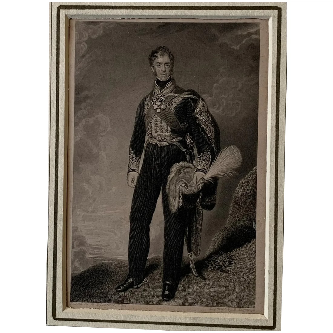 Henry William Paget, 1st Marquess of Anglesey - After T. Lawrence: Henry William Paget, 1st Marquess of Anglesey Artist: Sir Thomas Lawrence (13 April 1769 – 7 January 1830). Engraver: Peter Lightfoot (1805-1885). Image size: 13,7x9 cms. With passe-partous Cond