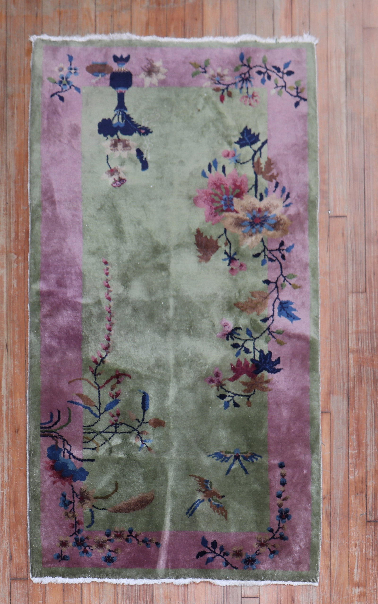 Green Plum Chinese Art Deco Rug No. j2268 (1 of 4)
