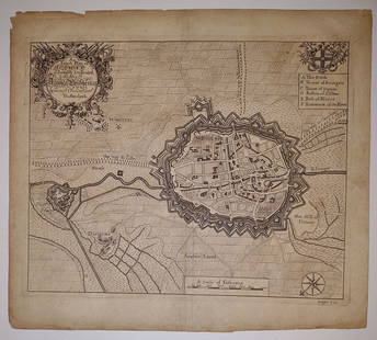 Exact Plan of Doway: Publication Date: c1708Title: Exact Plan of DowayCartographer: BRODRICK, THOS./J. HARRIS6.8Width: 8.5 "is humbly dedicated to the Honble. James Bridges Esq. by his most obedient Servt. Tho.