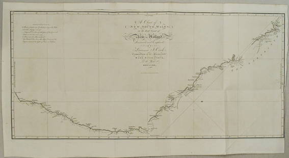 1773 Cook Chart of New South Wales Australia -- A Chart of New South Wales, or the East Coast of: Title: 1773 Cook Chart of New South Wales Australia -- A Chart of New South Wales, or the East Coast of New-Holland. Discover'd and Explored by Lieutenant J. Cook, Commander of His Majesty's Bark