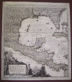 Map of the British Empire in America: Publication Date: 1733Title: Map of the British Empire in AmericaCartographer: Henry PopplePublisher: Covens & MortierHeight: 23Width: 20.5 with the French, Spanish and the Dutch Settlements