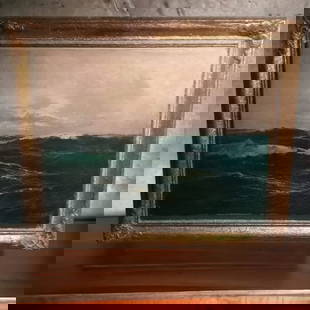 FINE Exquisite - Harold Newton (American/Florida, 1934-1994) Oil Canvas painting: Harold Newton (American/Florida, 1934-1994), Oil Canvas Painting : Amazing "Waves ocean Seascape" * Measures: 24 x 32 inches / 32 x 40 Framed Shipping to WORLDWIDE by DHL "Insurance Included" * Delive