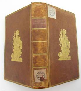 1802 ROMAN HISTORY ARMORIAL BINDING ILLUSTRATED antique by G.H. NIEUPOORT: G.H. NIEUPOORT Rituum, qui olim apud Romanos, obtinuerunt, succincta explicatio. Ed. C.F. Nagel Lugduni Batavorum; 1802 Engraved frontispiece and 11 folding plates, full calf with gilt coat of arms