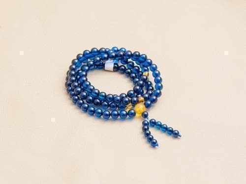 Amber Mala beads 108, Blue amber color Buddhist Prayer beads (1 of 5)