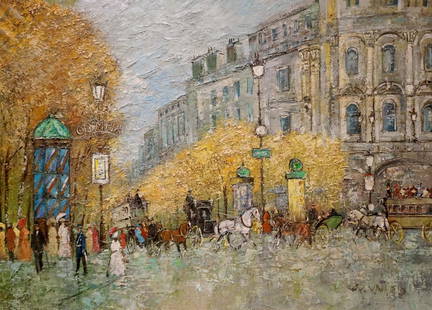 Oil painting Streets of Paris Walter Prescher Van Ed: №Verne 16 *** ABOUT THIS PAINTING *** * TITLE: "Streets of Paris" * ARTISTS: Walter Prescher Van Ed * SIZE: 70x96 cm/'27.55x37.79 inches' * MEDIUM: oil, canvas * HAND PAINTED: Original painting