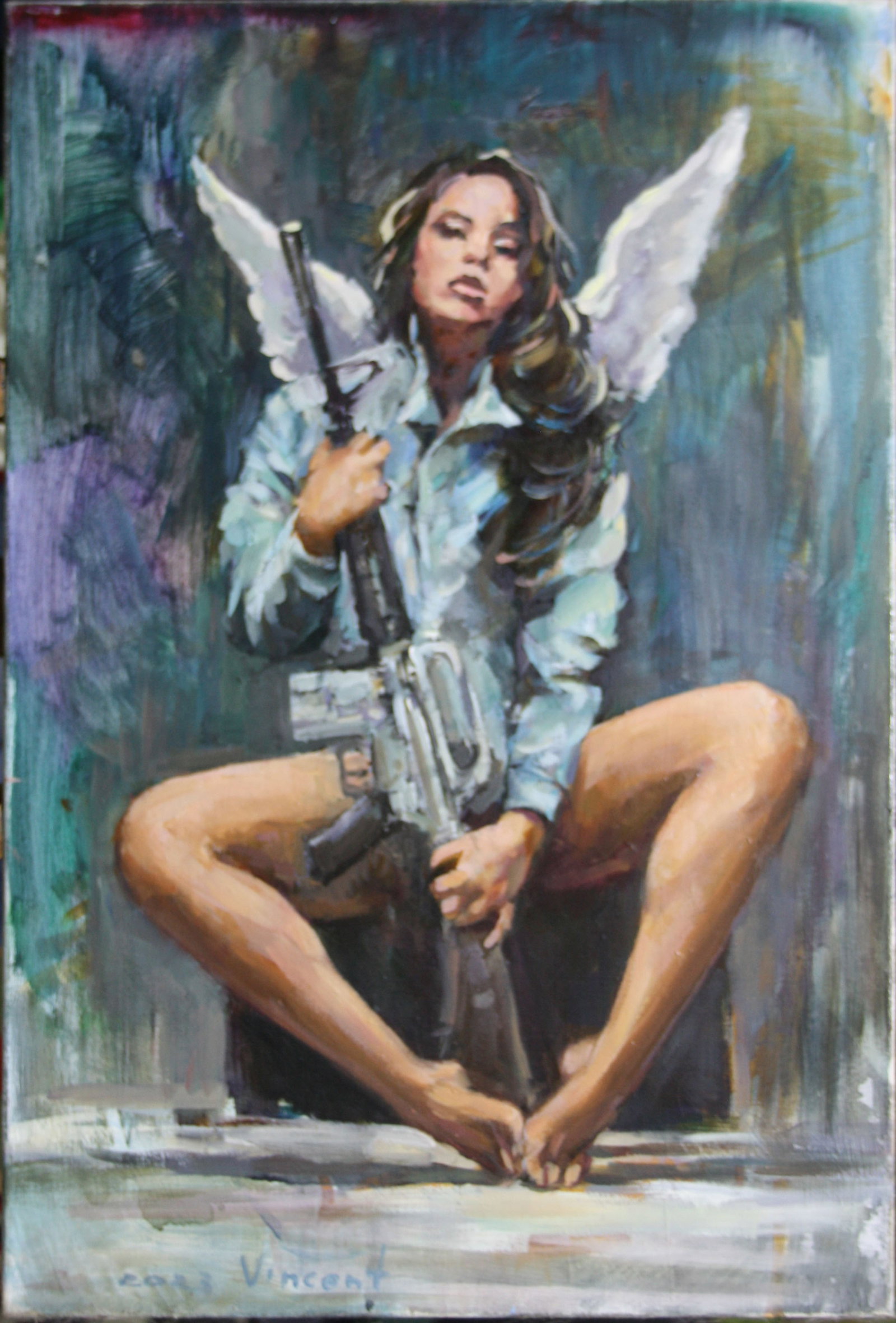 Iliinskiy Igor (Vincent) -Cupid: Artist/Title: Iliinskiy Igor (Vincent) -Cupid Date: 2023 Medium: oil on canvas Dimensions: 60 x 40 Additional Information: Ukrainian painter. Works and lives in Kharkiv (Ukraine). Participated in pers