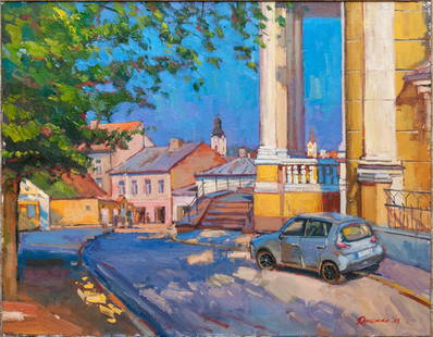 Dulenko Jaroslaw - Near the church: Artist/Title: Dulenko Jaroslaw - Near the church Date: 2023 Medium: oil on canvas Dimensions: 55 x 70 cm Additional Information: Yaroslav Mykolayovych Dulenko - painter, graphic artist, photographer.