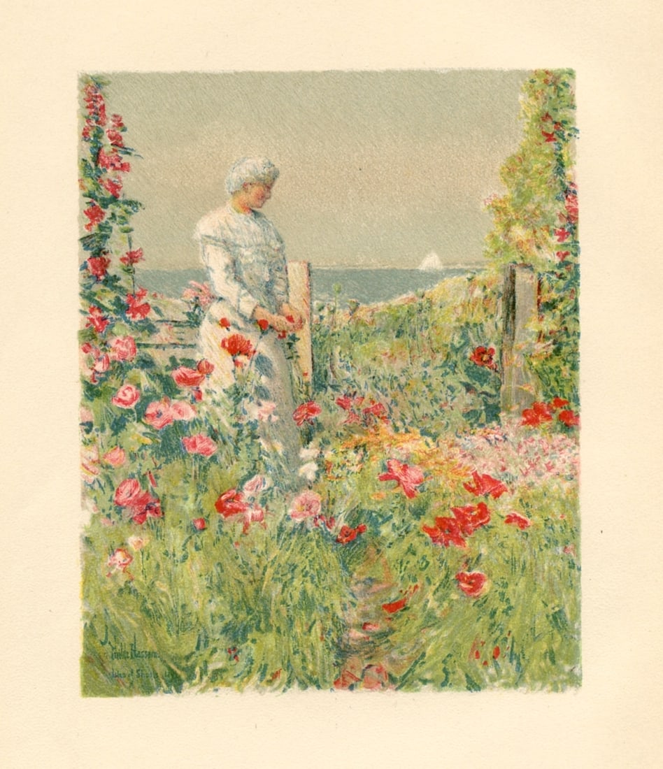 Childe Hassam chromolithograph "In the Garden" (1 of 1)
