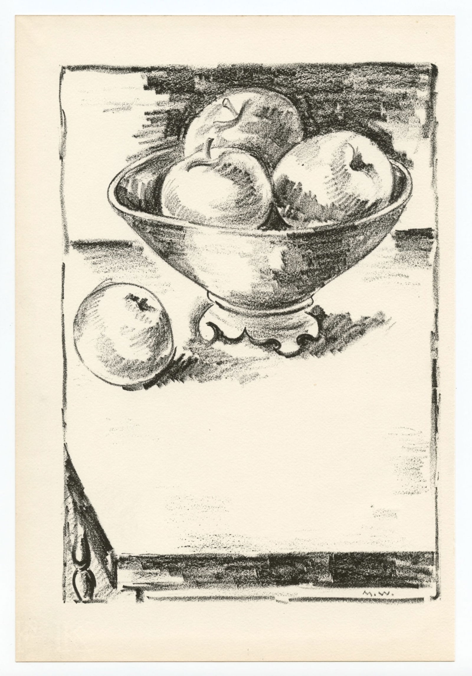Max Weber original lithograph "Still Life": Medium: original lithograph. Printed in 1930 in an edition of 250 and published in New York by The Downtown Gallery. Size: 10 x 6 3/4 inches (252 x 172 mm). Signed in the plate; not hand-signed. Reser