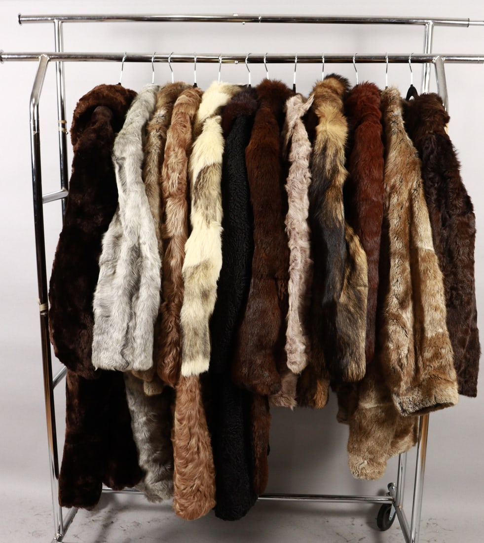 COLLECTION OF 12 REAL FUR COATS/JACKETS (1 of 14)