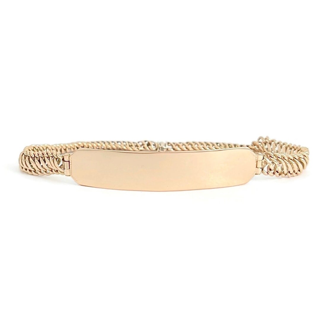 Vintage 1960's Men's ID Chain Link Bracelet 12K Rose Gold, 8 Inches, 11.86 Grams (1 of 11)