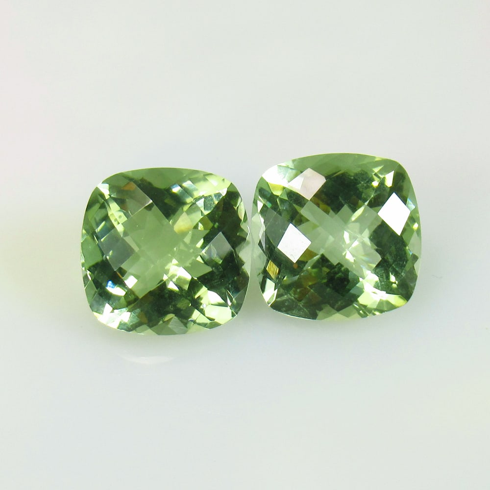 CERTIFIED 29.10 Ctw Natural Green Amethyst Cushion Cut (1 of 2)