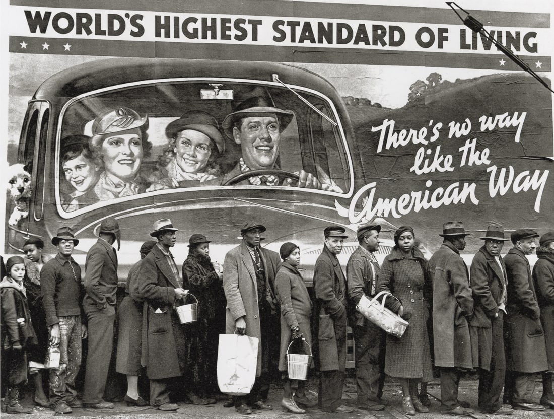 MARGARET BOURKE-WHITE - Louisville Flood, 1937: Artist: Margaret Bourke-White Title: At the Time of the Louisville Flood, Louisville, Kentucky, 1937 Medium: Photo Litho, 2012, Italy Dimensions: 8.95x6.75" Description: Heat Wax Mounted on 8.5x11" Co