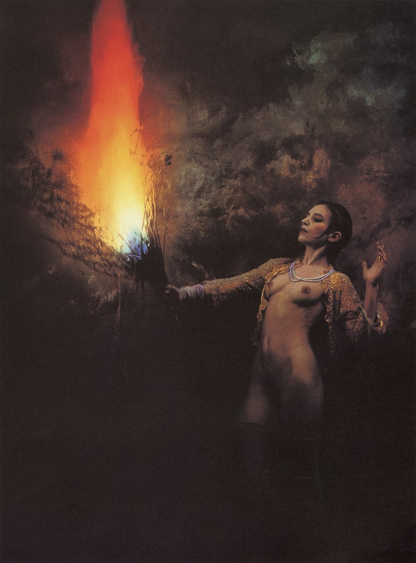 JAN SAUDEK - The Torch, 1988: Artist: Jan Saudek Title: The Torch, 1988 Medium: Photo Litho, 2000, Spain Dimensions: 7x9.45" Description: Heat Wax Mounted on 11x14" Conservation Board Artist Bio: Jan Saudek (1935) is a Czech art p