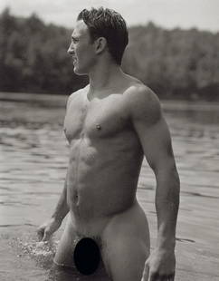 BRUCE WEBER - John, Bear Pond, Adirondack Park, 1990: Artist: Bruce Weber Title: John, Bear Pond, Adirondack Park, 1990 Medium: Sheet Fed Gravure, 1990, USA Dimensions: 7.3x9.35" Description: Heat Wax Mounted on 11x14" Conservation Board Artist Bio: Bruc