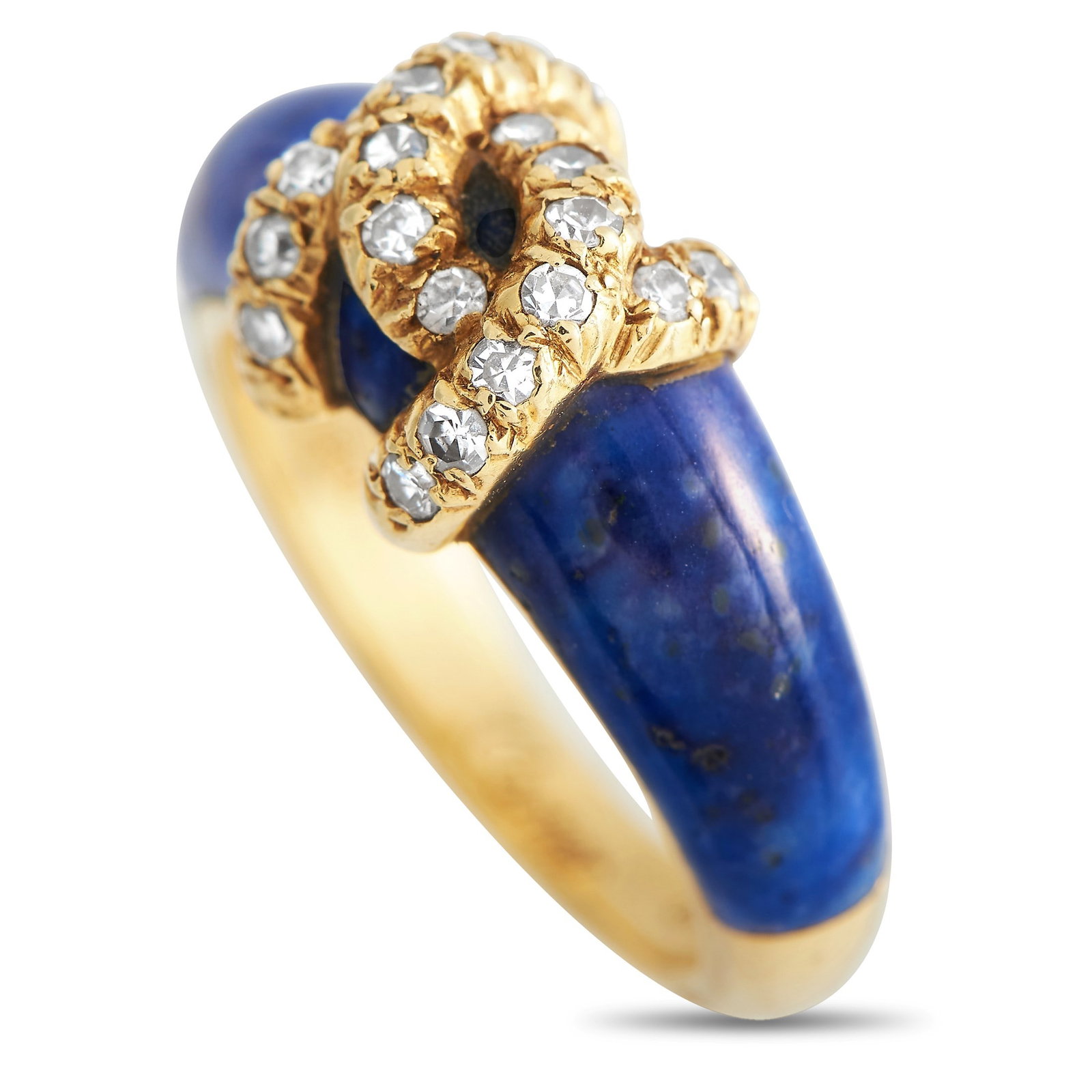 Cartier 18K Yellow Gold Double C Diamond and Lapis Lazuli Ring (1 of 4)