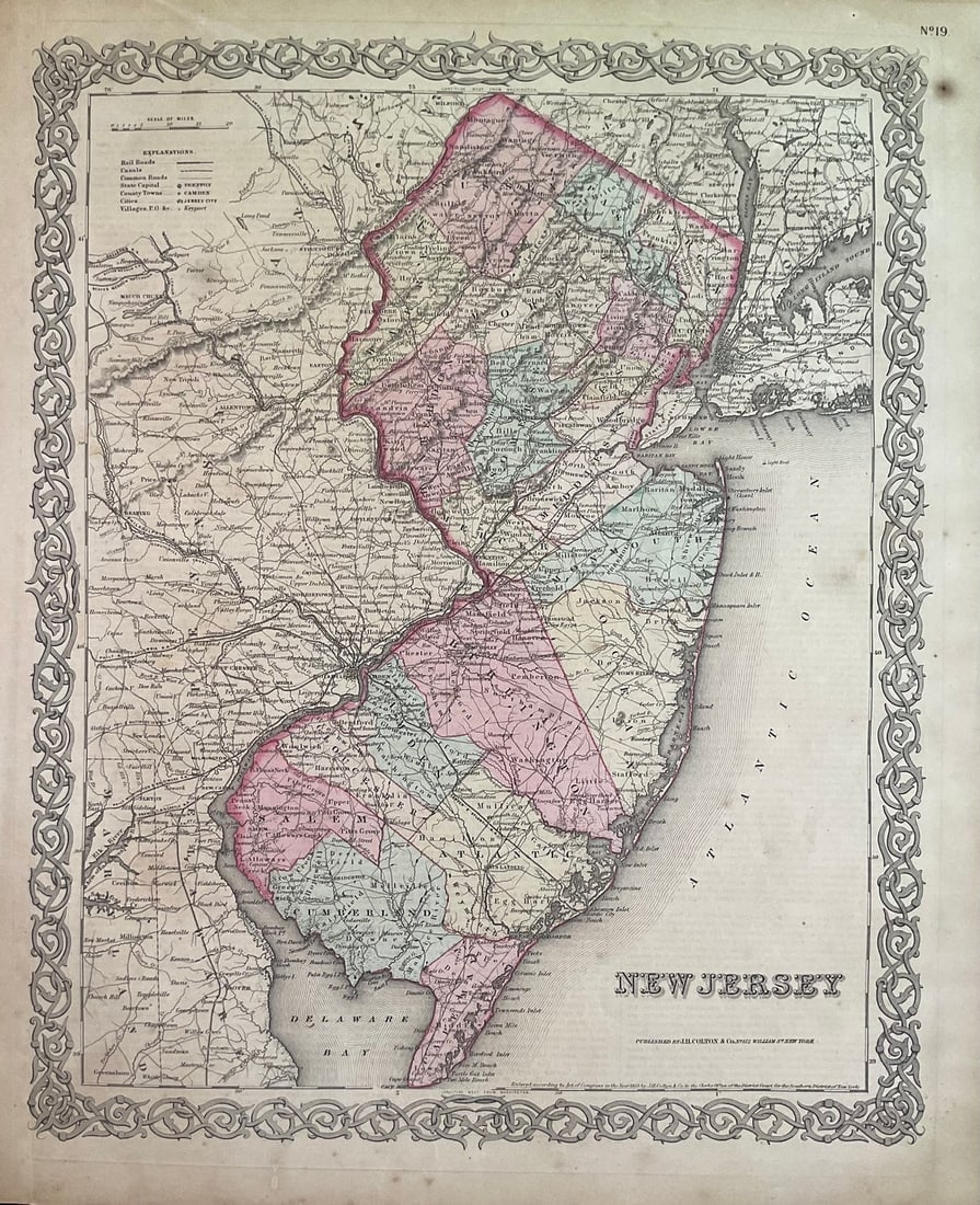 1859 Map of New Jersey by Colton (1 of 1)