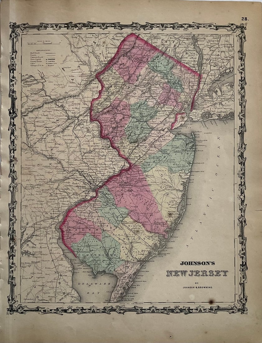 1861 Map of New Jersey. By Johnson and Browning (1 of 1)