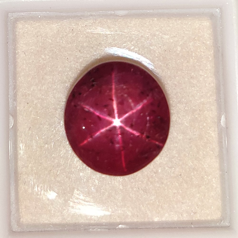 13.44 Ctw Natural Deep Purplish Red Star Ruby Oval Cabochon (1 of 2)