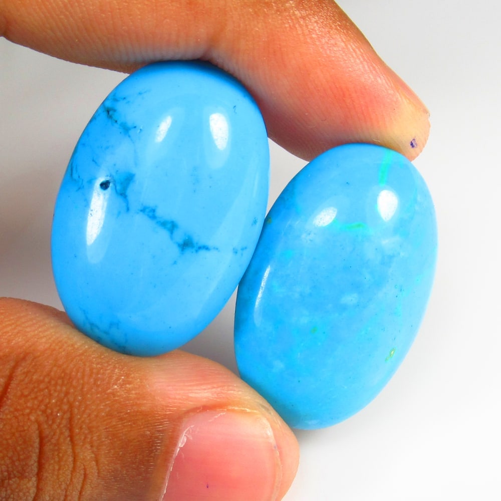 Natural Turquoise Pair - 53.85 Ct (1 of 2)