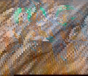 Naidandorj Enkhbaatar: The three Beauties of the Gobi: Artist: Naidandorj Enkhbaatar Title: The three Beauties of the Gobi Medium: Oil on Canvas Dimensions: 150x175cm Description: Mongolia, Acrylic on Canvas, rolled in a tube Reserve: $5,200.00 Shipping: