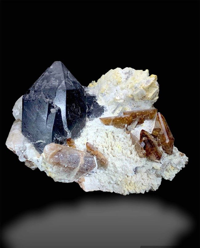 Rich Golden Color Topaz with Quartz Specimen, Terminated Damage Free Natural Topaz Crystal With (1 of 1)