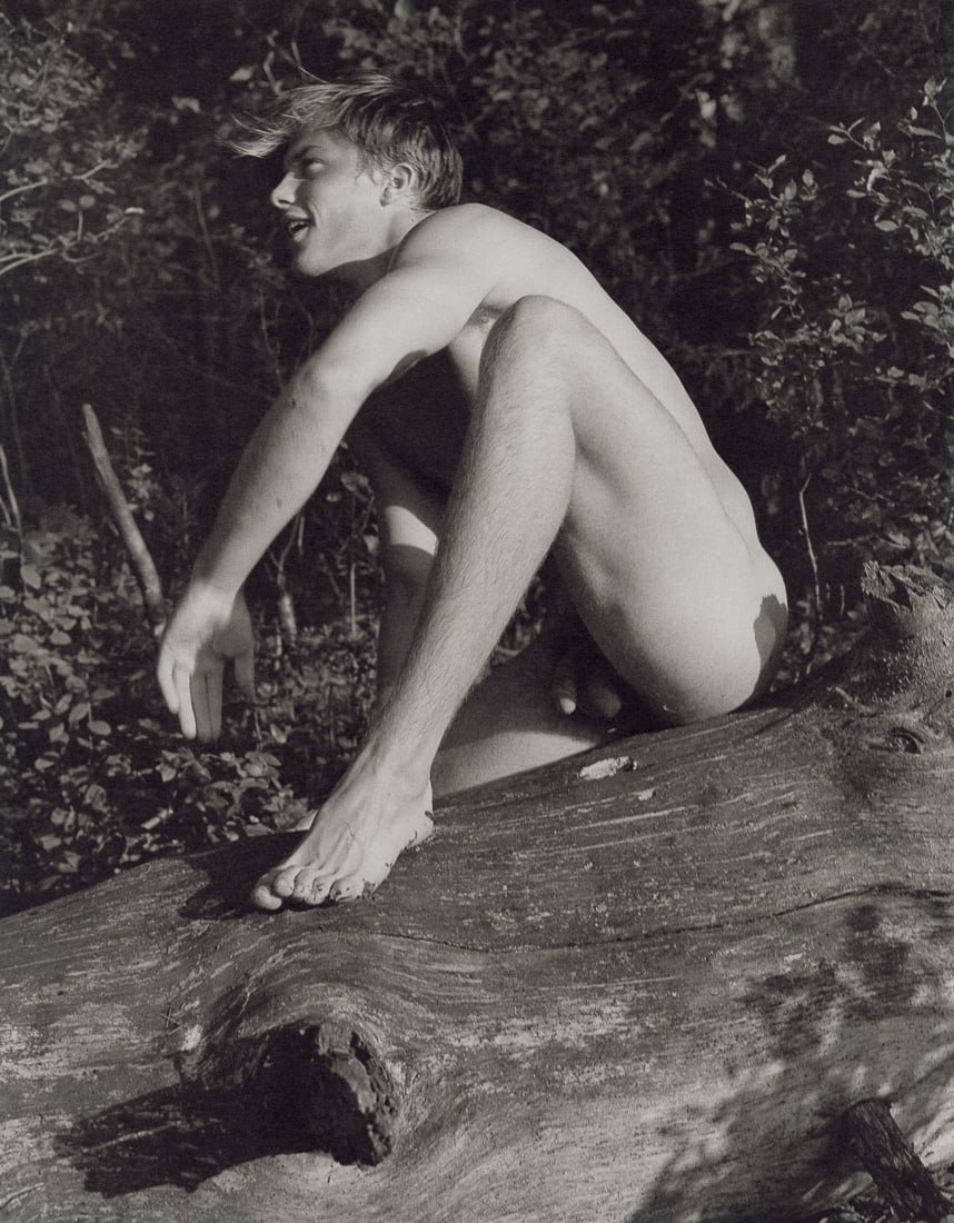 BRUCE WEBER - Tom, Adirondack Park, 1988: Artist: Bruce WeberTitle: Tom, Adirondack Park, 1988Medium: Sheet Fed Gravure, 1990, USADimensions: 7.3x9.35"Description: Heat Wax Mounted on 11x14" Conservation BoardArtist Bio:Bruce Weber is an Amer