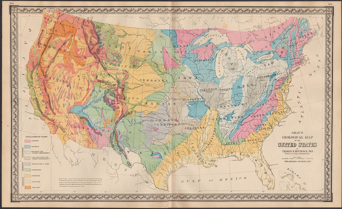 Unique 1875 Geological Map of the U. S. (1st ed.) (1 of 1)