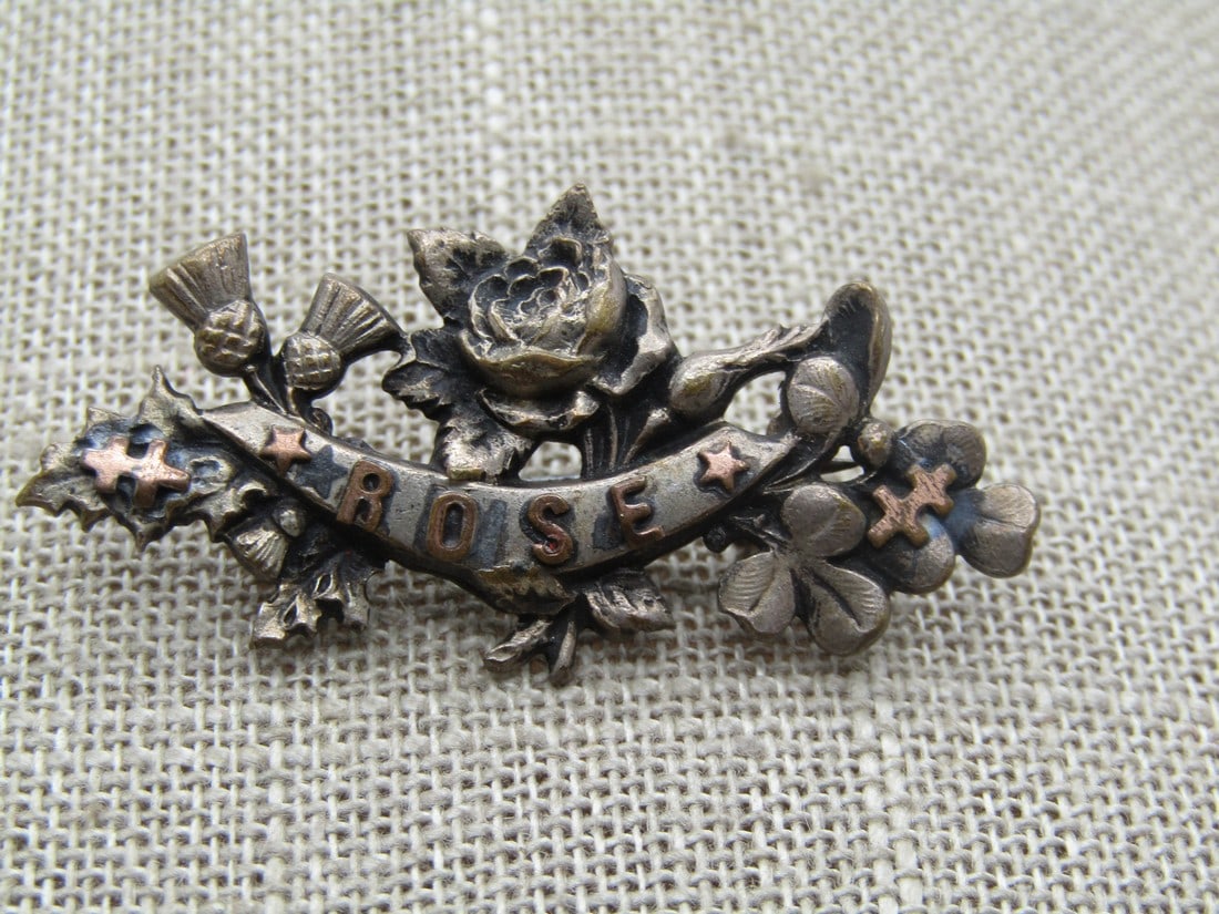 Antique Rose Banner Brooch, C-Clasp, Scottish/Irish, Early 1900's (1 of 5)