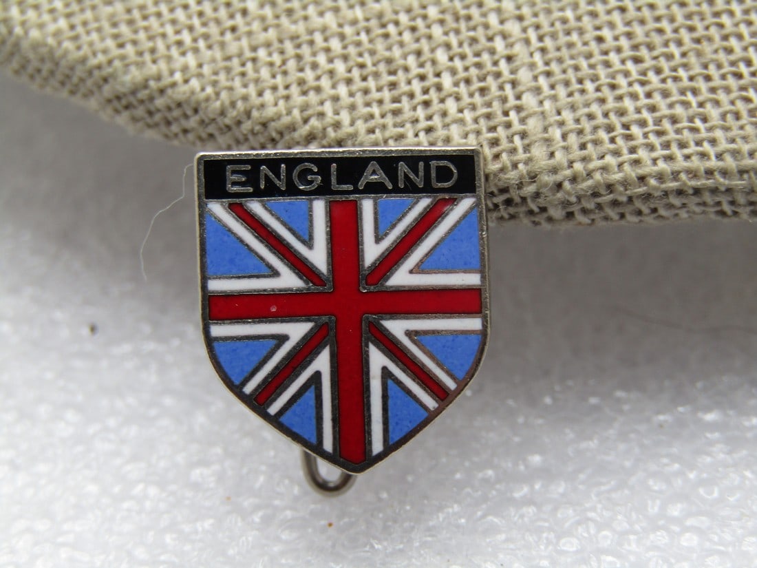 Vintage Enameled England Flag/Crest Brooch, 1960's-1970's (1 of 5)