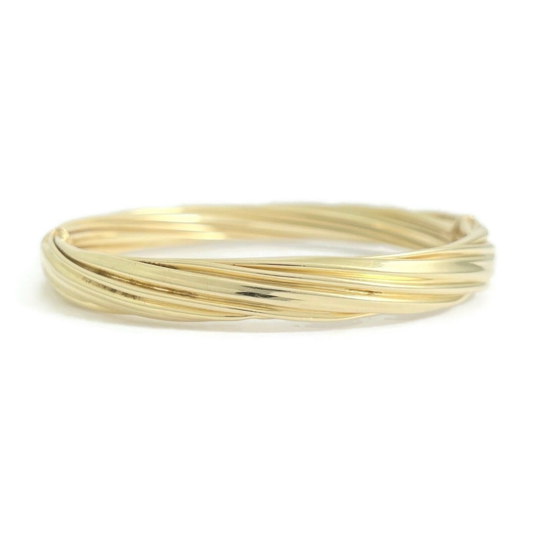 Vintage 1960's Twisted Bangle Bracelet 14K Yellow Gold, 18.12 Grams (1 of 8)