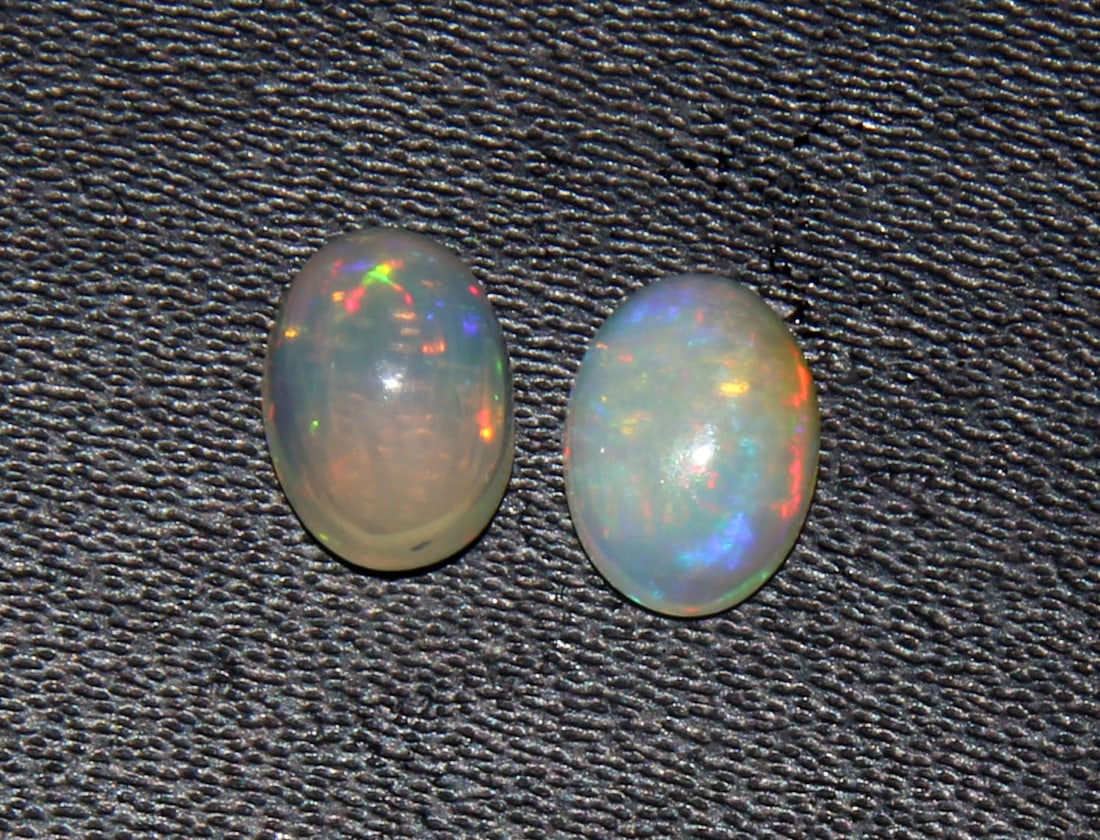 Stunning " Fire Ethiopian Opal " 1.19 Cts Natural Ethiopian Opal Pair (1 of 2)