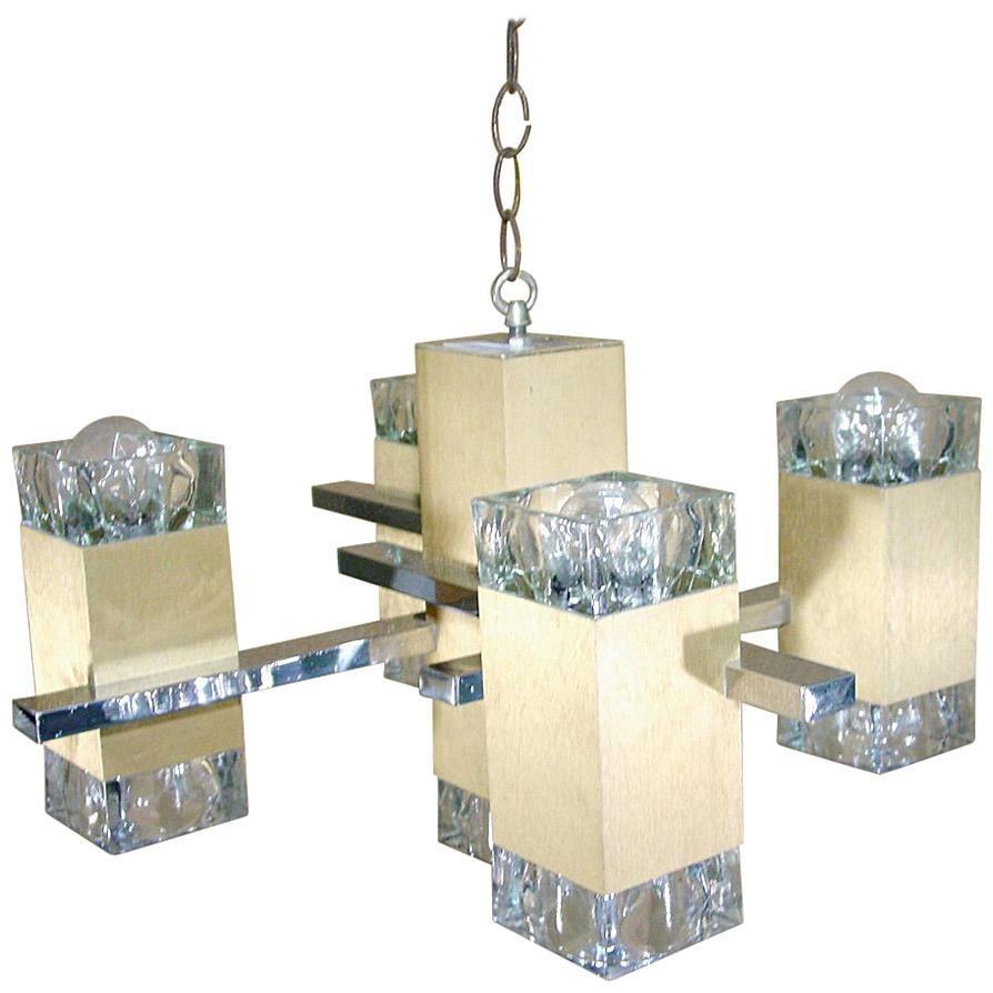 Gaetano Sciolari "Cubic" Chrome Chandelier (1 of 5)