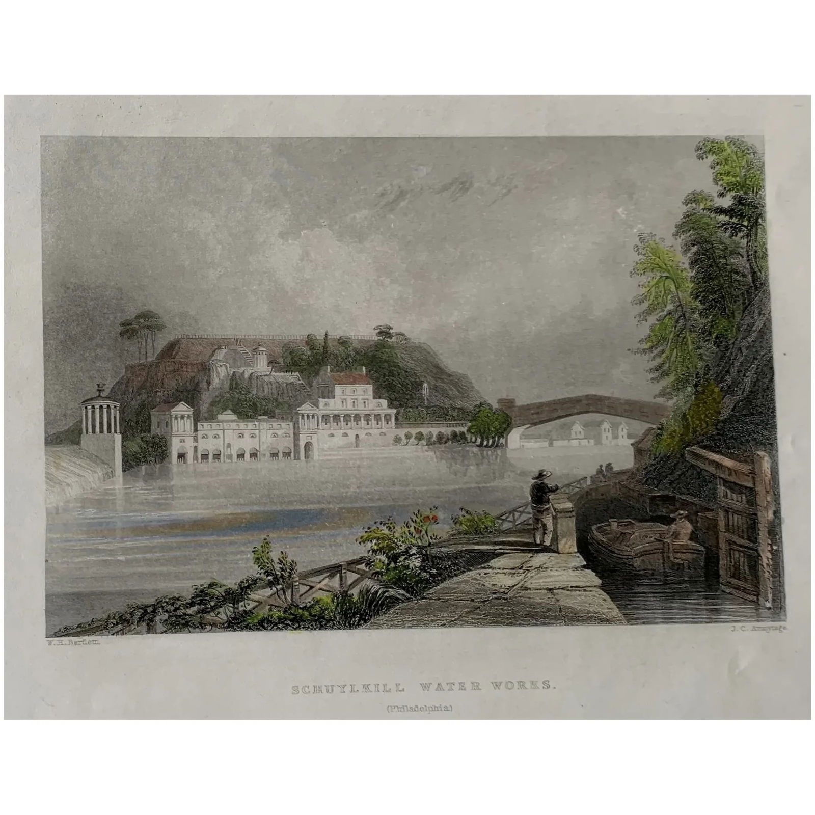 1840. Schuylkill Water Works, Philadelphia (United States): Schuylkill Water Works, Philadelphia. Engraver: James Charles Armytage ( c. 1802 – 28 April 1897) Artist: after William Henry Bartlett (March 26, 1809 – September 13, 1854). Production dat