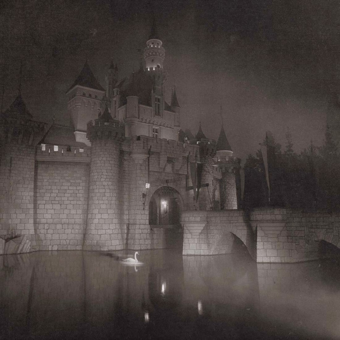 DIANE ARBUS - A Castle in Disneyland, CA, 1962: Artist: DIANE ARBUS Print Title: A Castle in Disneyland, CA, 1962 Medium: Authentic Vintage Photoengraving Printed 1970’s in the US Image size (inches) approx. 8 x 8” Diane Arbus (1923 