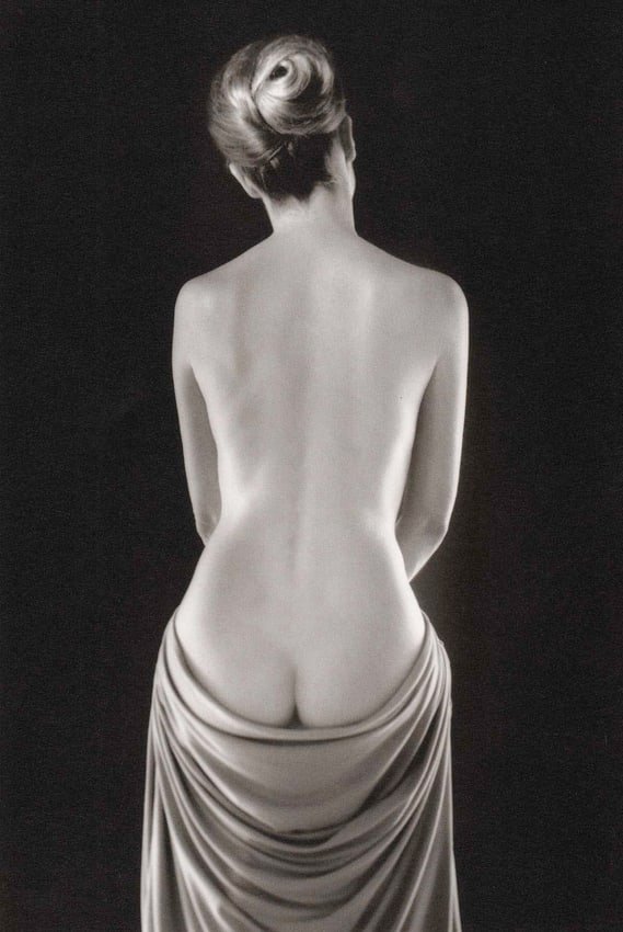 RUTH BERNHARD - Draped Torso, 1962: Artist: RUTH BERNHARD Print Title: Draped Torso, 1962 Medium: Authentic Vintage Duotone Photoengraving Printed in USA in 1980â€™s Image Size approx: 9 x 6” Ruth Bernhard (1905 â€“ 2006