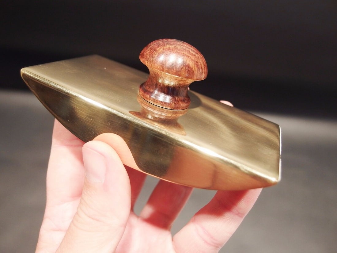 Brass Ink Blotter With Wooden Handle – Antique Vintage Desk Accessory For Writing Lovers