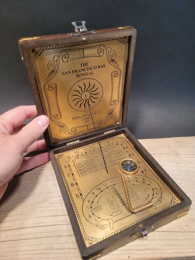 Wood Sundial Henry Holmes Compass Instrument (1 of 12)