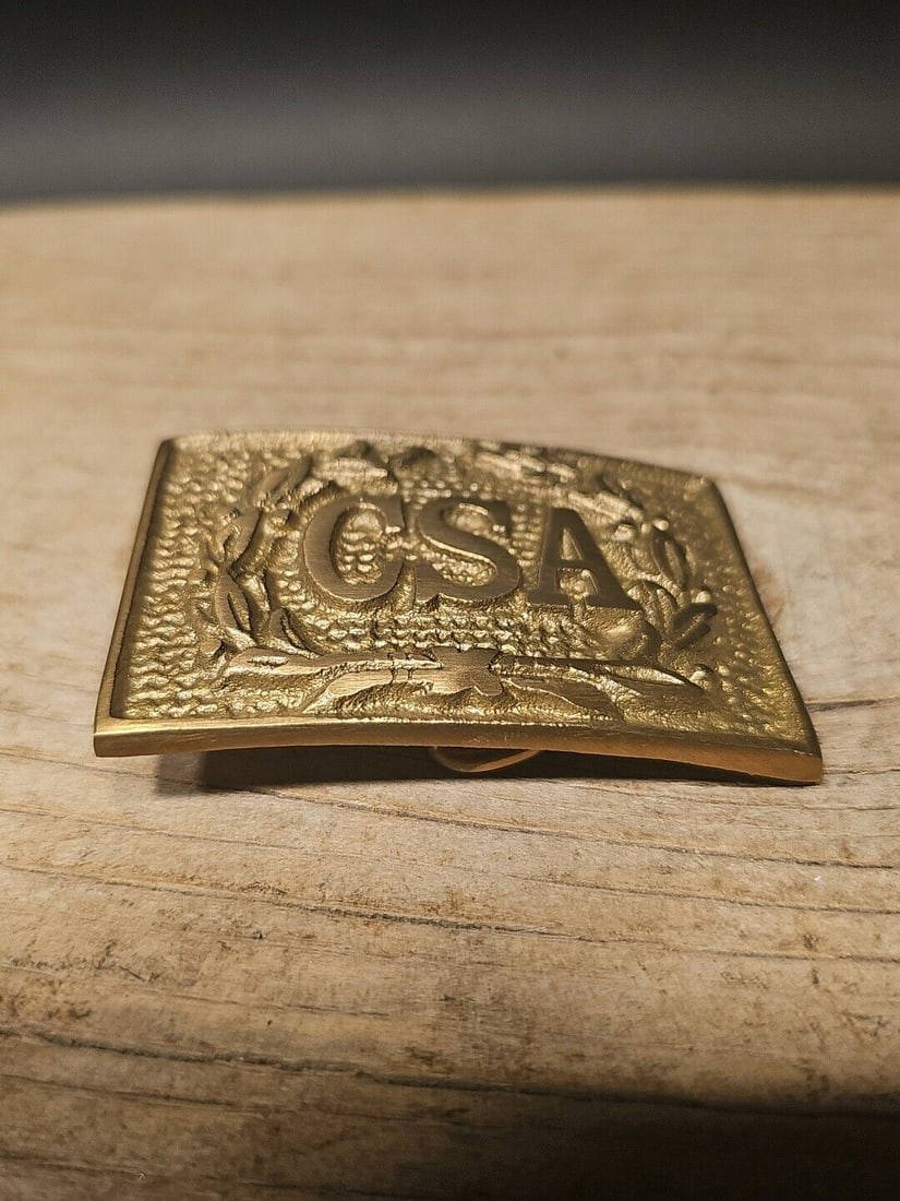 Military Civil War Csa Brass Belt Buckle Auction