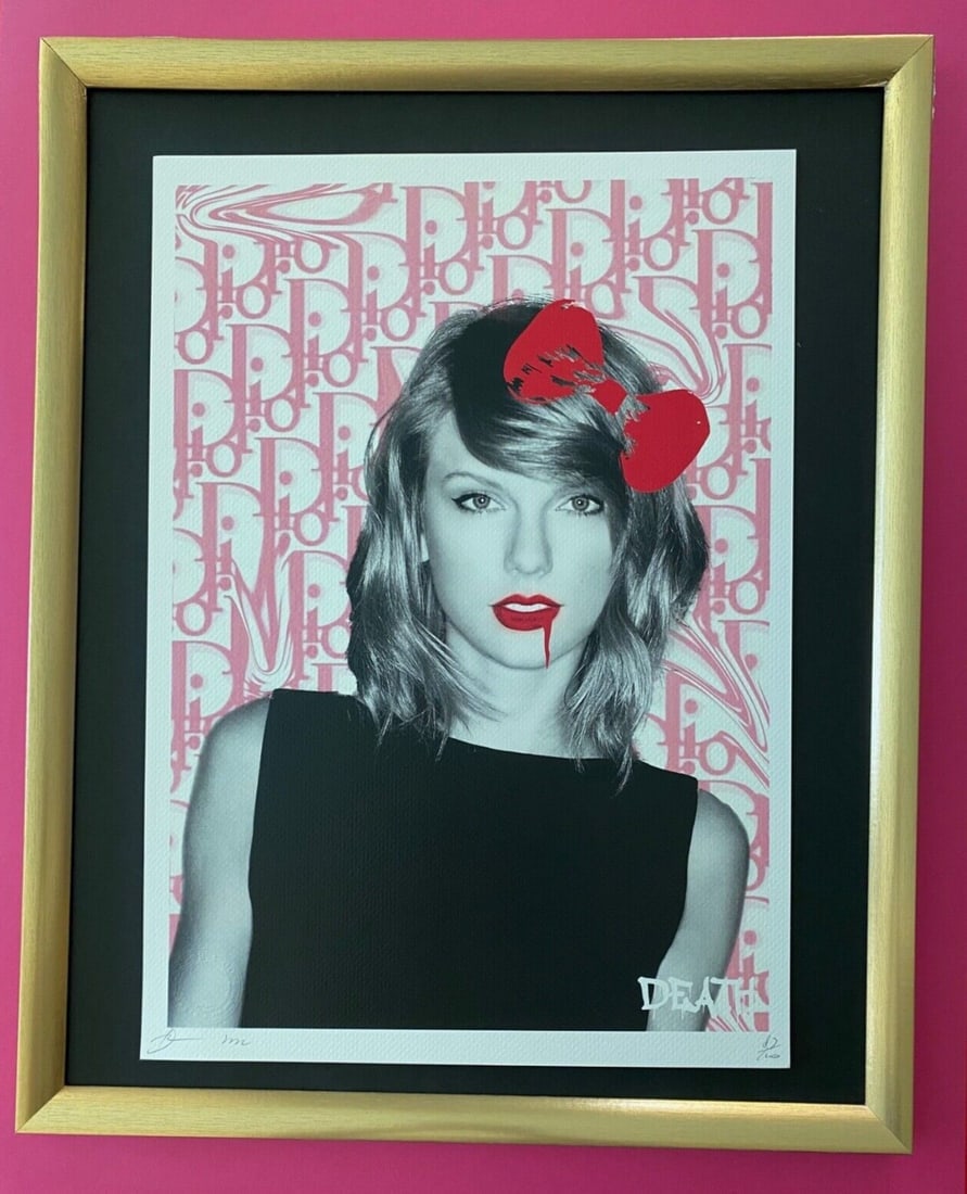 DEATH NYC Hand Signed LARGE Print Framed 16x20in COA Taylor Swift Pop Art X/100 (1 of 5)