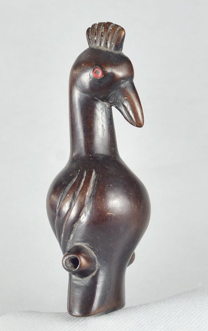 Zoomorphic bird whistle probably Chokwe Tshokwe Angola African Tribal Art 1804 (1 of 12)